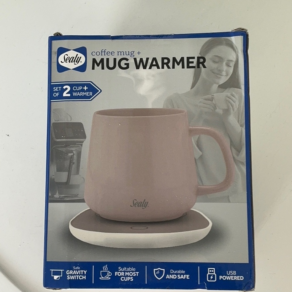 Sealy Pink Coffee Mug with Warmer